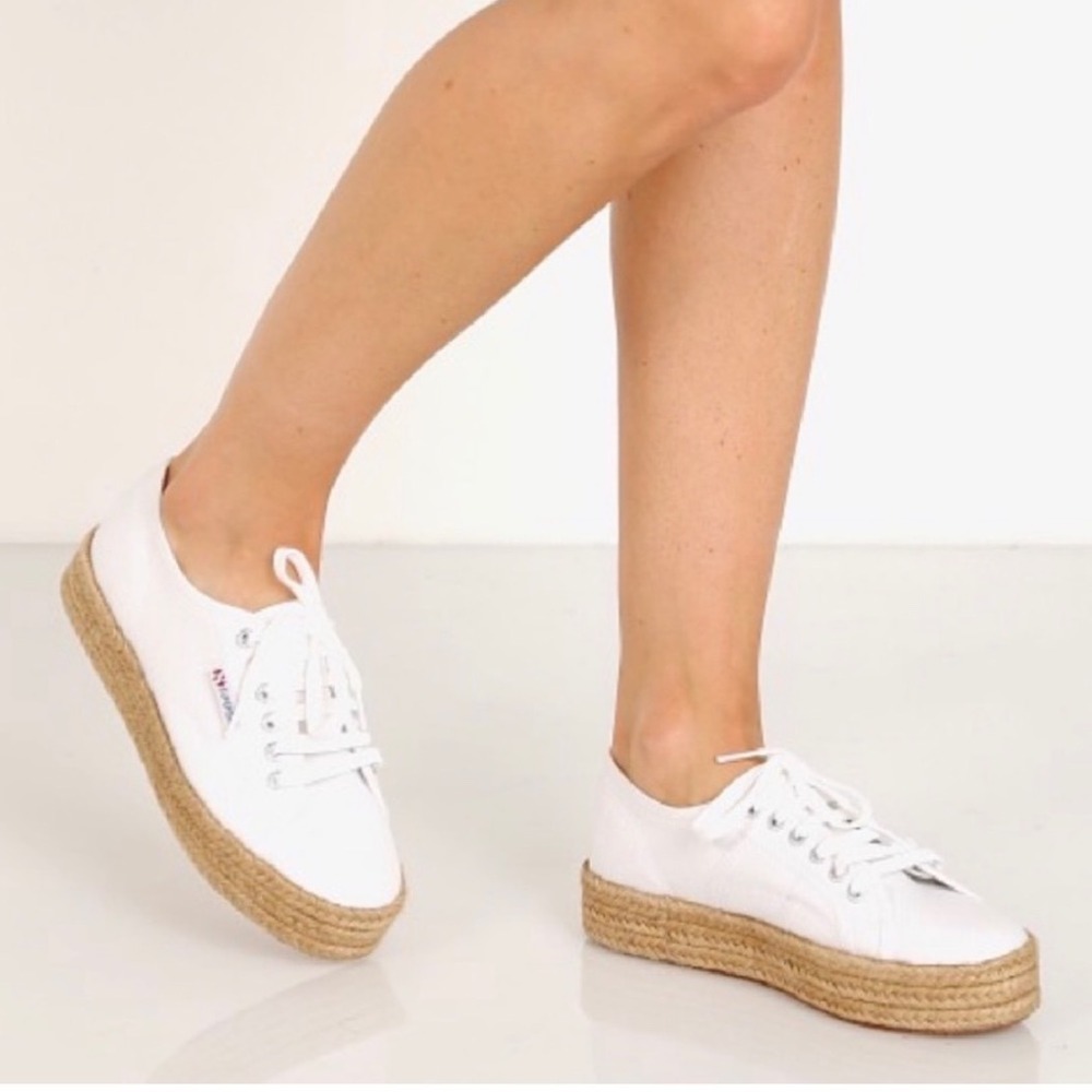 Superga White‎ 2730 Rope Sole  Trainers Sneakers 8